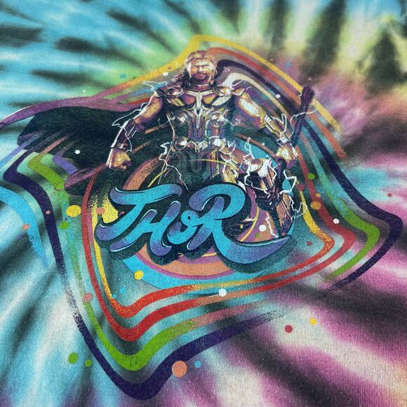 Marvel Thor: Love And Thunder Vintage Distressed Tie-Dye T-Shirt Men's XL - Picture 4 of 8